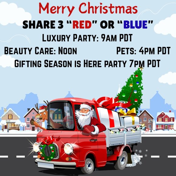 THUR. 12/4/25 "RED or BLUE" SHARE 3 Group (parties in 1st slide) - Picture 1 of 5